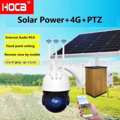 360degree auto-cruise 4G Solar power 64G SD audio PTZ speed dome camera support external RCA 3.5mm audio connector