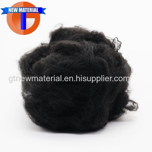 Black Polyester Staple Fiber Recycled Grade Polyester Fiber 6Dx64mm Black color