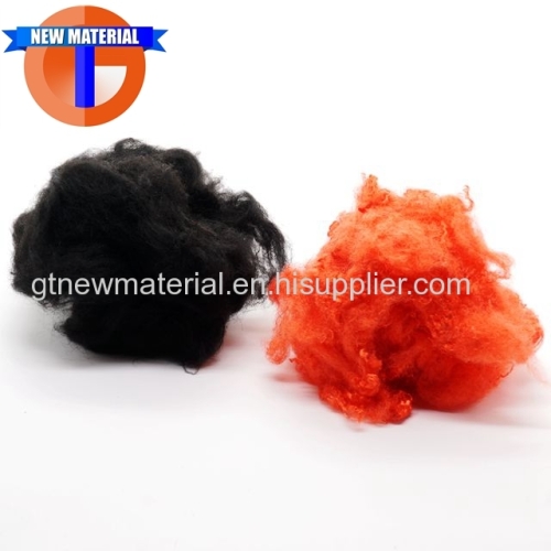 Black Polyester Staple Fiber Recycled Grade Polyester Fiber 1.5Dx38mm Black color