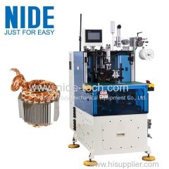 Induction stator coil end tie machine