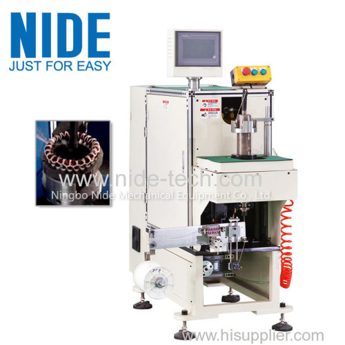 Single working station automatic stator end coil lacing machine