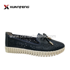 Handmade driving shoe summer flat shoes sewn up outsole manufacturer