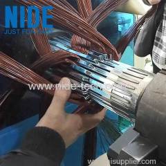 Deep water pump motor stator coil and wedge inserting machine