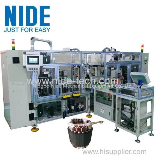 Four station stator lacing line automatic stator coil lacing machine