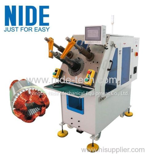 Single phase motor stator coil and wedge inserting machine