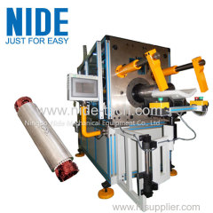 Single phase induction motor stator coil winding inserting machine