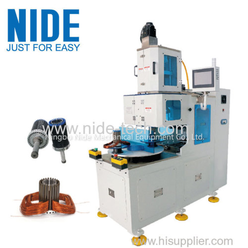 NIDE automatically two working stations stator coil winding machine