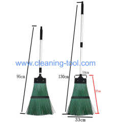 Garden Broom Hard Bristled Brush Collector With Extendable Handle