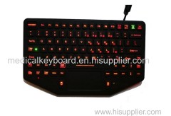 embedded trackpad industrial keyboard with red backlight for portable computer