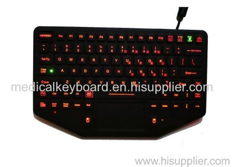 black silicone keyboard with panel mount