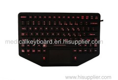 embedded trackpad industrial keyboard with red backlight for portable computer