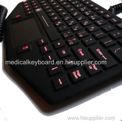 embedded trackpad industrial keyboard with red backlight for portable computer