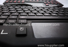 embedded trackpad industrial keyboard with red backlight for portable computer
