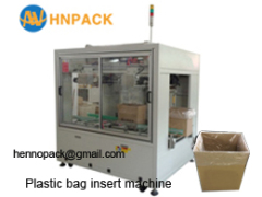 hennopack fully auto carton box bag auto inserting machine for palm oil or fats poly bag inserter