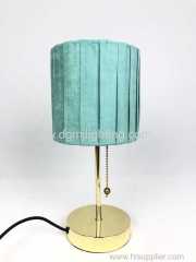 Children Table Lamp With Accordion Pleats Velvet Shade