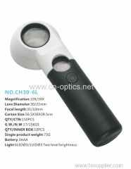 DUAL MAGNIFICAION WITH RINGLIKE LED LIGHT SOURCE MAGNIFIER(HIGH MAGNIFICATION OF MAIN LENSE TYPE)