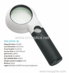 DUAL MAGNIFICATION WITH RINGLIKE LED LIGHT SOURCE MAGNIFIER(HIGE MAGNIFICATION OF MAIN LENSE TYPE)