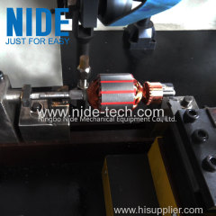 Automatic electric motor armature commutator skimmer and turning lathe machine