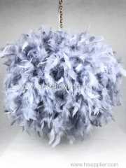 Non elec large feather pendant gray