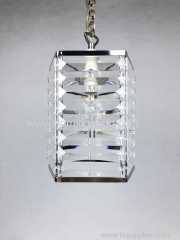 Non Elec Pendant Pentagon Chome & Clear Beads