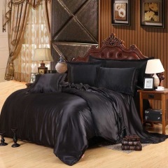 100% pure satin silk bedding set bedclothes duvet cover flat sheet pillowcases Unit Price $24.37