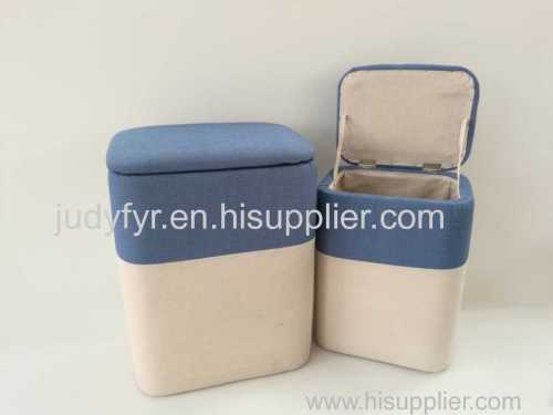Hot sale storage ottoman storage hamper fabric footstool