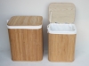 Bamboo storage basket with removable liner. bamboo hamper. bamboo box. bamboo laundry basket