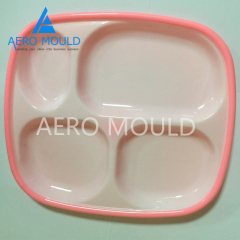 Two colors cute baby feeding tray plastic mould