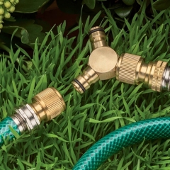 Copper 2 way garden hose Y Connector