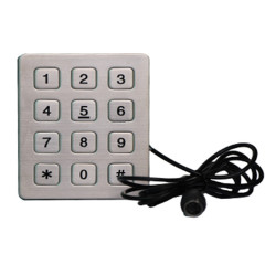 Anti-vandal access control matrix keypad/kiosk keypad with 12 button digital keypad