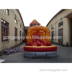 Commercial Amusement Park Giant Inflatable Volcano Water Slip Slide with Pool