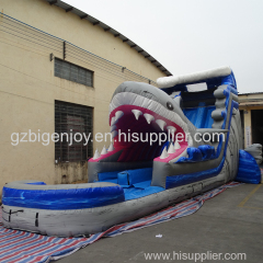 Inflatable Amusement Park Large Adult Inflatable Shark Water Slides for Kids