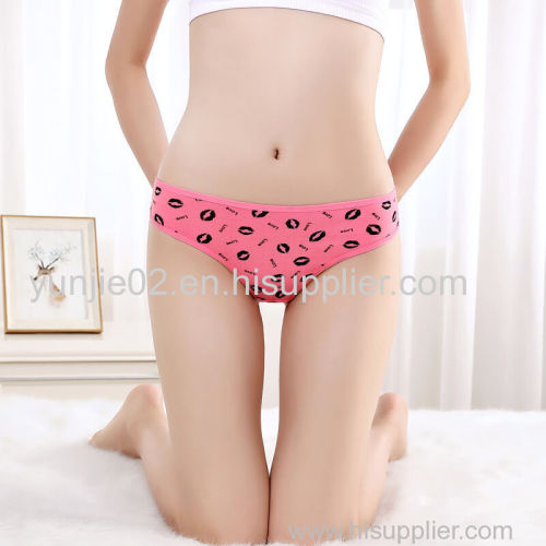 Cute Fancy Kiss Printed Japanese Ladies Bikini Thong Panties