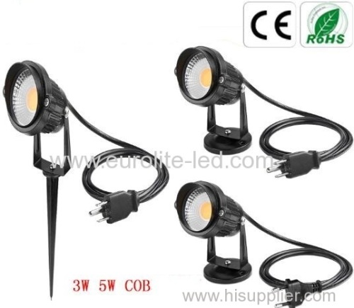 euroliteLed 3W 5W COB lamp ip65 w EU USA Power Factor 0.9up cable plug lawn lamp sculpture light pond light