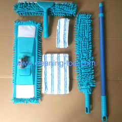 7Pcs Microfibre Home Cleaning Set Floor Mop / Window Cleaner / Duster