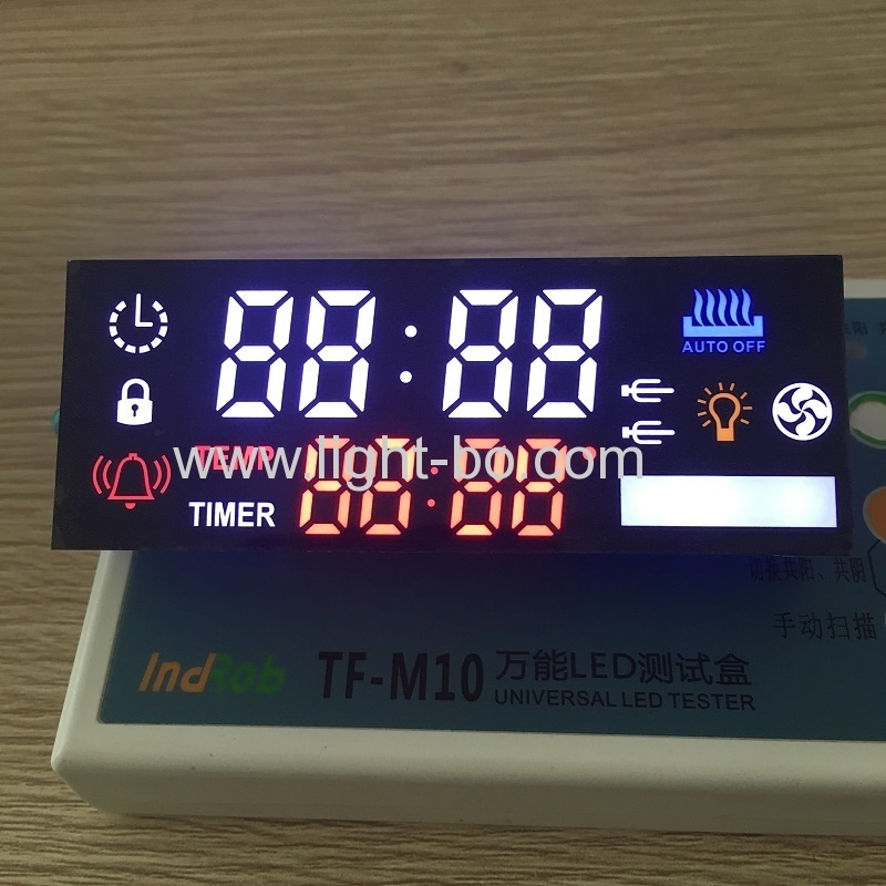 módulo feito sob encomenda conduzido multicolour do indicador do segmento de 8 dígitos 8 para o painel de controle do temporizador do forno