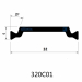 32mm Eurogroove Design Extruded PA66GF25 Thermal Break Polyamide Profiles