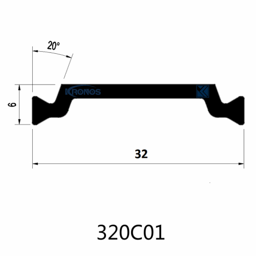 32mm Eurogroove Design Extruded PA66GF25 Thermal Break Polyamide Strips