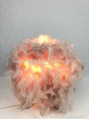 Chole Feather Table Lamp Pink