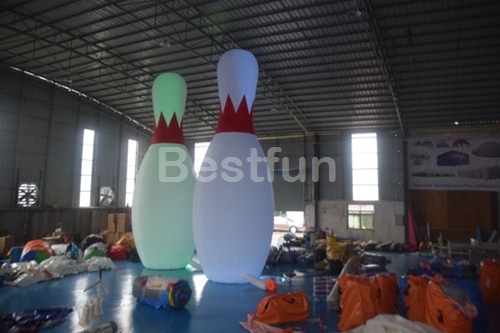 Costumes advertising inflatable LED bowling pins