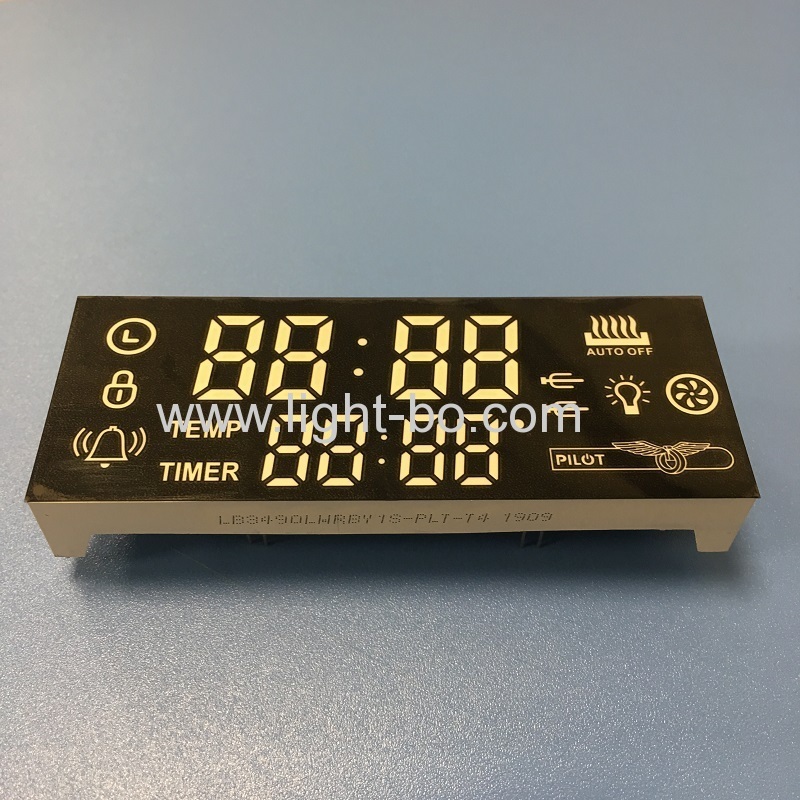 Kundenspezifische mehrfarbige 8-stellige 7-Segment-LED-Anzeige für das Bedienteil des Ofentimers