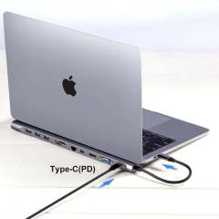 MC 11 in 1 USB 3.0 USB C HUB to HDMI 4K for Macbook Pro 3 Ports USB C HUB with Hub 3.0 PD TF SD Reader for Type C Laptop