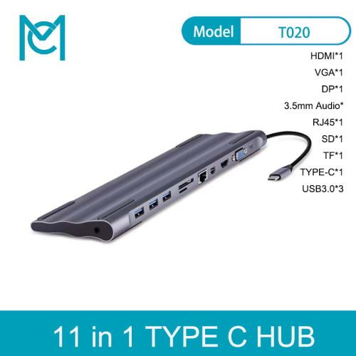 MC 11 in 1 USB 3.0 USB C HUB to HDMI 4K for Macbook Pro 3 Ports USB C HUB with Hub 3.0 PD TF SD Reader for Type C Laptop