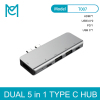 MC Alloy 5-in-1 Dual USB C HUB with 4K HDMI/USB3.0*2/PD/USB-C HUB Thunderbolt Type-C HUB for MacBook Pro