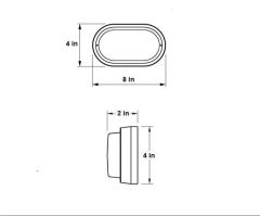 euroliteLED Bulkhead Lamp 12W Plastic Elliptical Mounted Ceiling Lamp