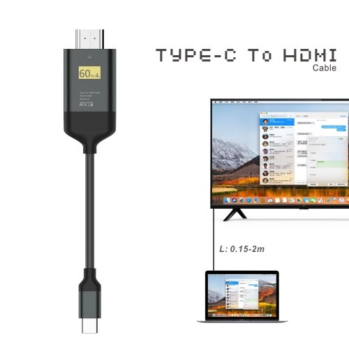MC 4K USB 3.1 Type C To HDMI Cable HD TV HDMI Adapter For Lenovo ThinkPad X1 MacBook Pro Samsung S8 S9 NOTE8