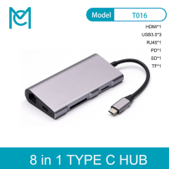 MC Type-c hub to HDMI/USB 3.1/Read Card/Gigabit Network port with PD Charging C Port Docking Station