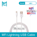 MC MFi Lightning USB Cable for iPhone X XS Max XR 2.4A Fast Charging Data Cable for iPhone 8 7 6 6s Plus Mobile Phone C