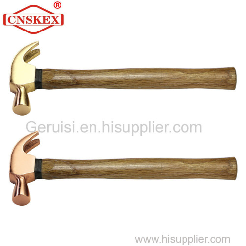 Al-cu Factory sale non sparking tools Hammer Claw Wooden Handle 450g safety manual tools