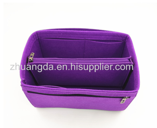 Felt cosmetic bag multi-functional storage bag large capacity felt bag can be customized simple lining bag